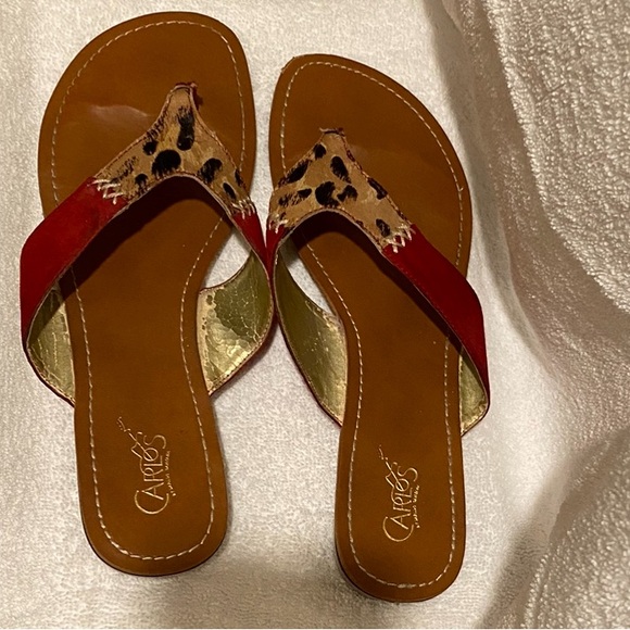 Suede on top leopard with red design great print really comfortable and sexy. - Picture 3 of 4